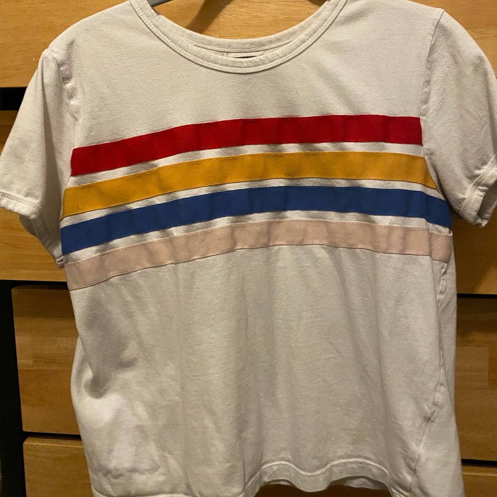 Striped white crop top